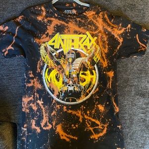 ANTHKAX band shirt acid wash bleach dye